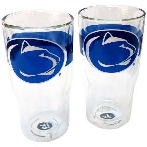 double wall insulated glass tumblers athletic logos image